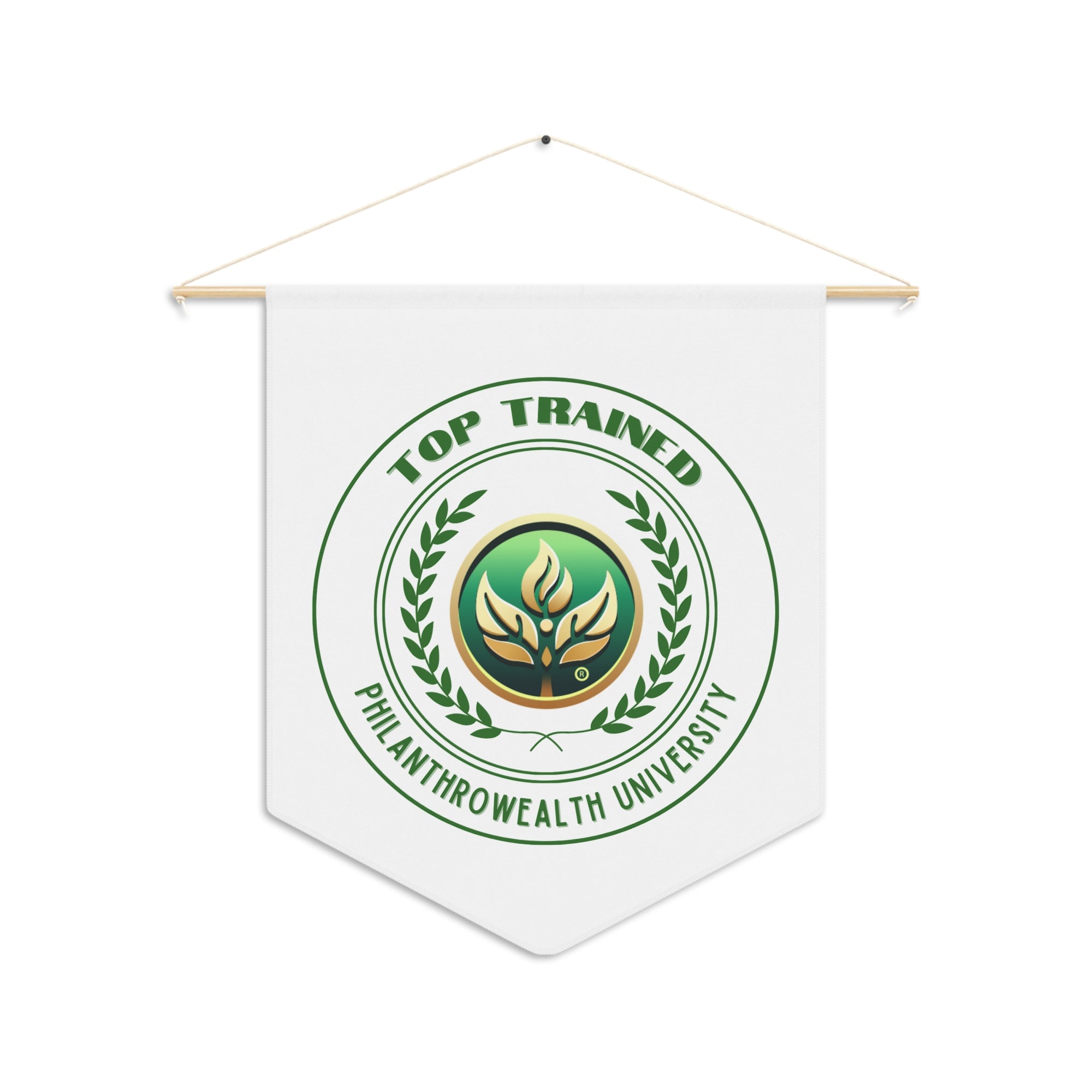 Top Trained Pennant | Philanthrowealth University Wall Decor for Graduates & Achievers