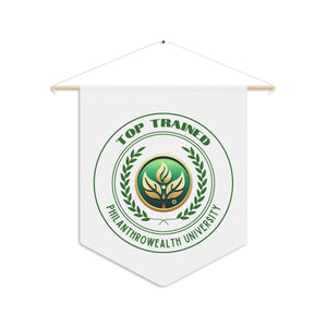 Top Trained Pennant | Philanthrowealth University Wall Decor for Graduates & Achievers