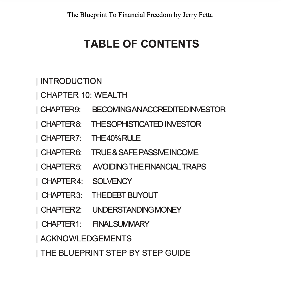 The Blueprint To Financial Freedom Paperback